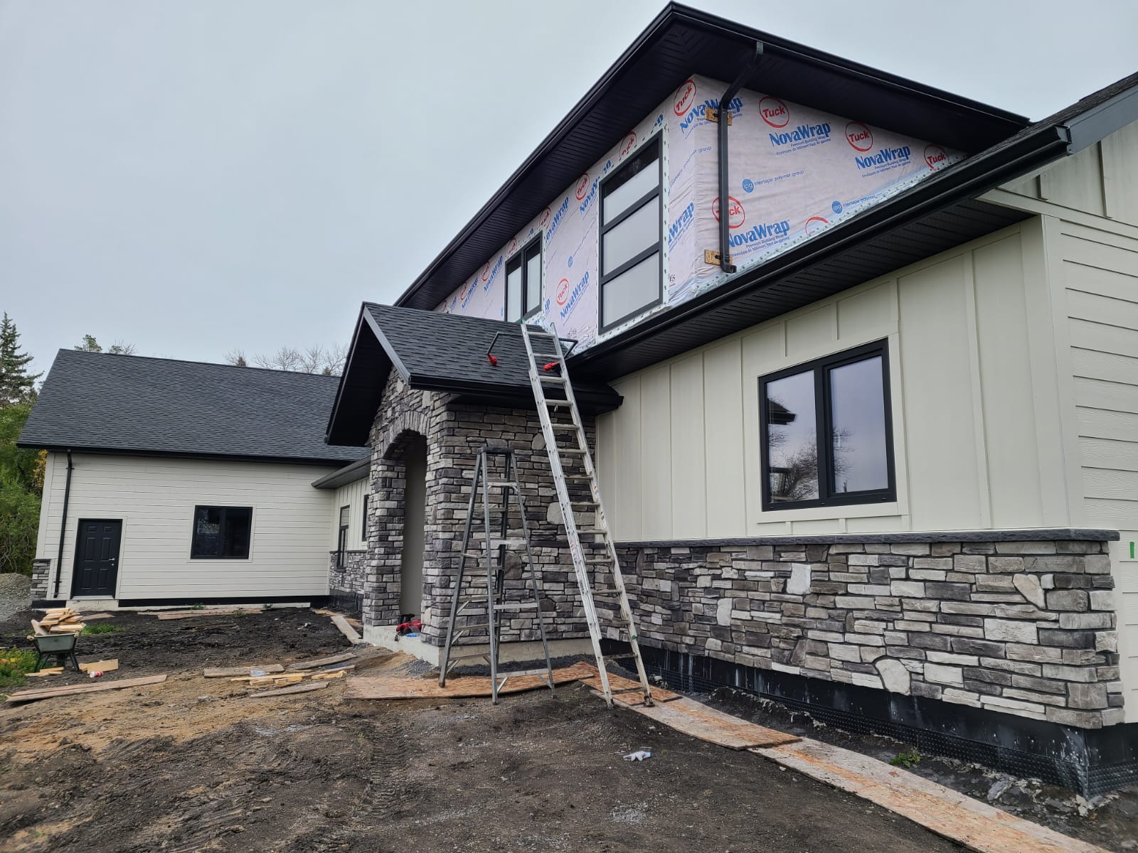 House with new eavestroughs and downspouts